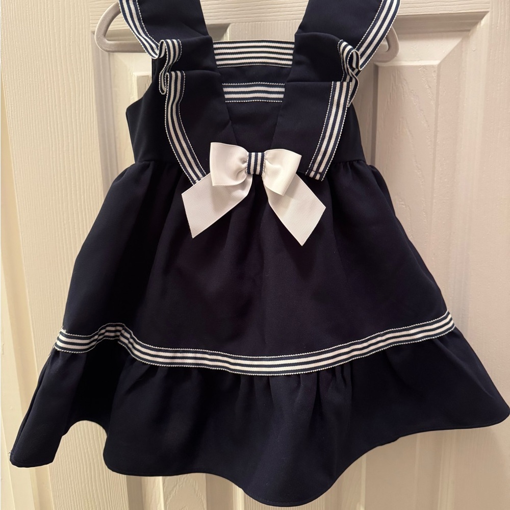 Nordstrom Navy and White Kids Formal Dress